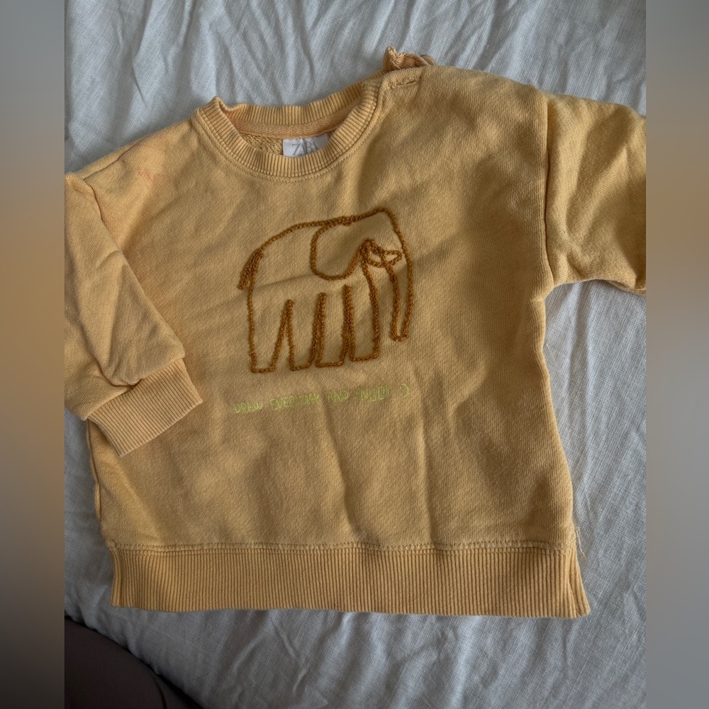 Zara Kids Yellow Elephant Sweatshirt